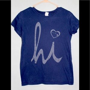 Su girl Blue Hi! T-shirt sz L